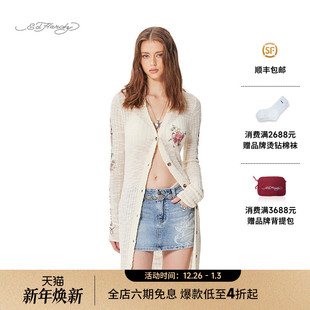 印女士翻领超长针织衫 数码 新款 Hardy埃德哈迪2025春季