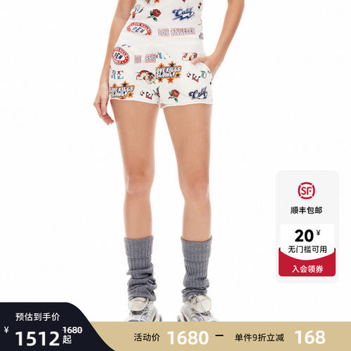 Ed Hardy埃德哈迪2026夏季新款女士复古美式满印宽松短裤E1SBW238