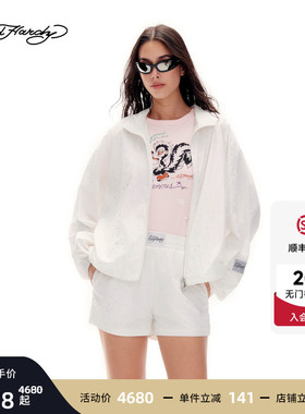 Ed Hardy埃德哈迪2026夏季新款女士合身烫钻插肩袖夹克衫E1SBW303