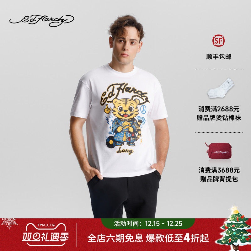 Ed Hardy埃德哈迪2025冬季新款经典形象卡通隆短袖T恤E1RTM404