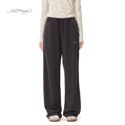 Ed Hardy埃德哈迪2025春季新款烫钻女士装腰宽松长裤