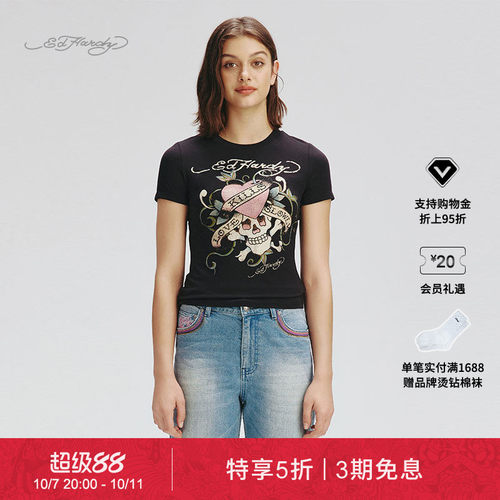 EdHardy女士圆领短袖T恤
