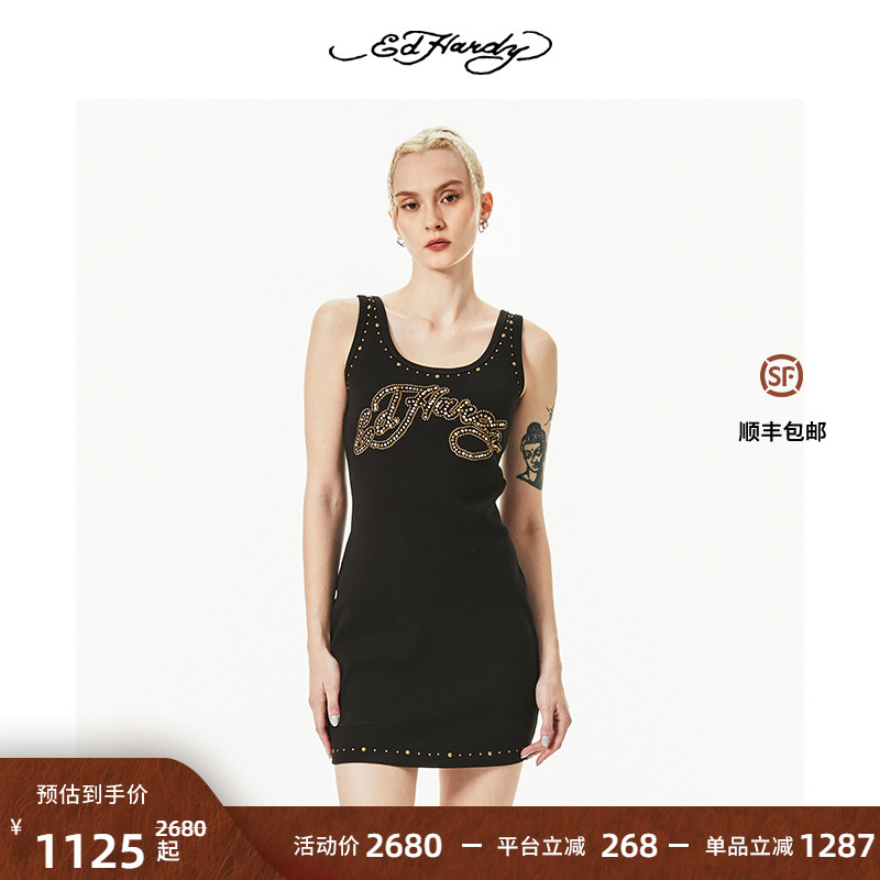 EdHardy辣妹风修身背心连衣裙