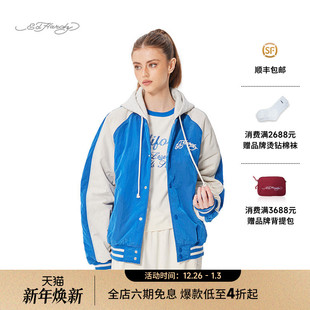 可脱卸连帽插肩撞色棒球夹克 新款 Hardy埃德哈迪2025春季