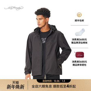 夹克衫 黑色宽松微落肩男士 新款 Hardy埃德哈迪2025春季