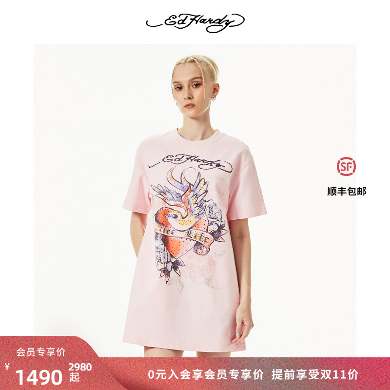 EdHardy美式直筒连衣裙