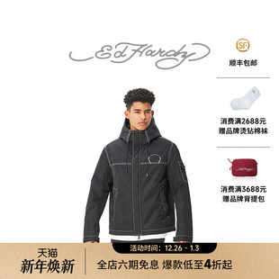 美式 男士 新款 羽绒服绗线绣花虎头保暖外套 Hardy埃德哈迪冬季