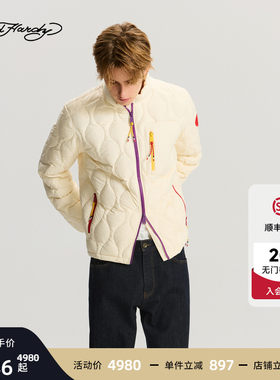 Ed Hardy埃德哈迪冬季流行新款男士轻薄微落肩羽绒服