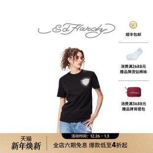 珠片米珠绣花标烫钻女士短袖 新款 T恤 Hardy埃德哈迪冬季