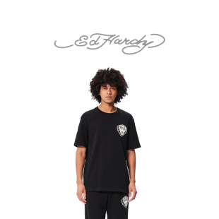 美式 新款 复古虎头男士 纯色时尚 T恤 短袖 Hardy埃德哈迪冬季