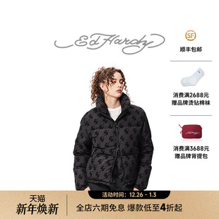 满版 新款 logo植绒短板女士羽绒服外套 Hardy埃德哈迪冬季