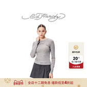 Hardy埃德哈迪冬季 新款 圆领紧身微短打底衫 女士长袖 T恤