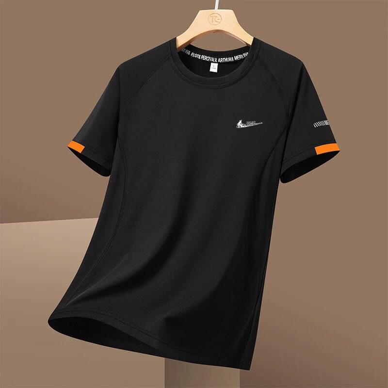 耐克顿冰丝短袖T恤男士夏季宽松透气大码体恤跑步健身速干训练服