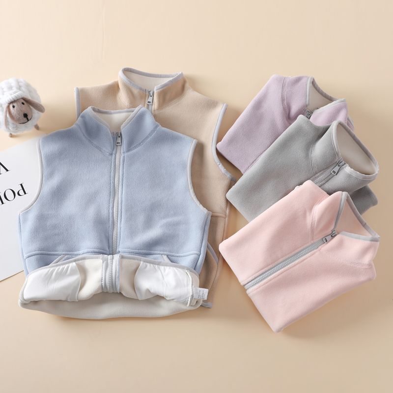 男孩女孩34-5-6-7-8-9岁儿童马甲冬外穿加绒加厚校服内搭背心坎肩
