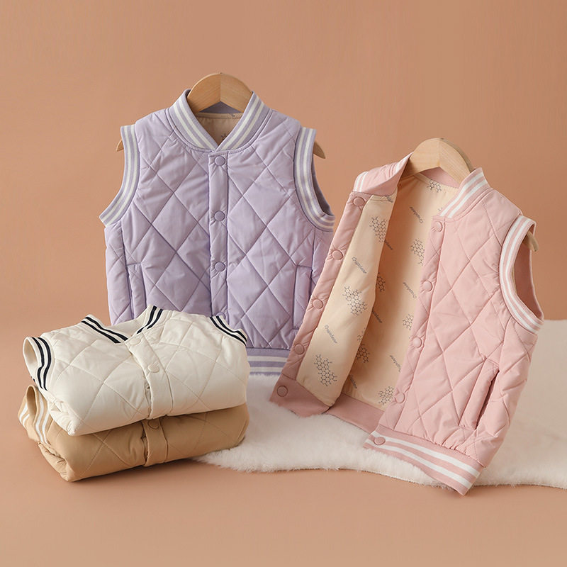 男孩女孩12-3-4-5-6-7-8-9岁儿童棉马甲羊毛保暖背心内胆校服神器