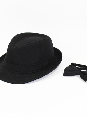 爵士帽新郎英伦黑色绅士帽子popping儿童礼帽街舞英伦表演locking