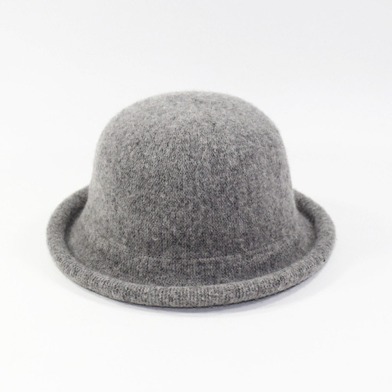 秋冬季针织毛女士帽子韩版卷边圆顶兔羊毛线韩版潮帽保暖礼帽圆顶