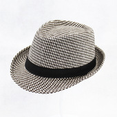 春秋新款 礼帽格子花纹休闲百搭 时尚 男士 礼帽千鸟格爵士帽礼帽韩版