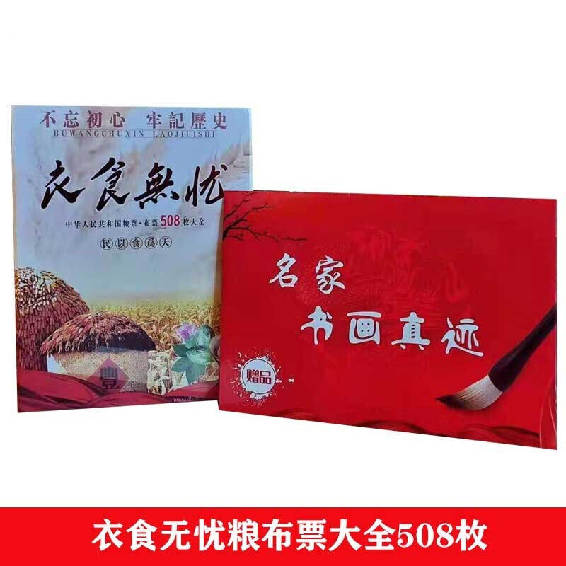 现货中国粮食票据真品粮票册布票册 《衣食无忧》粮票布票508枚F