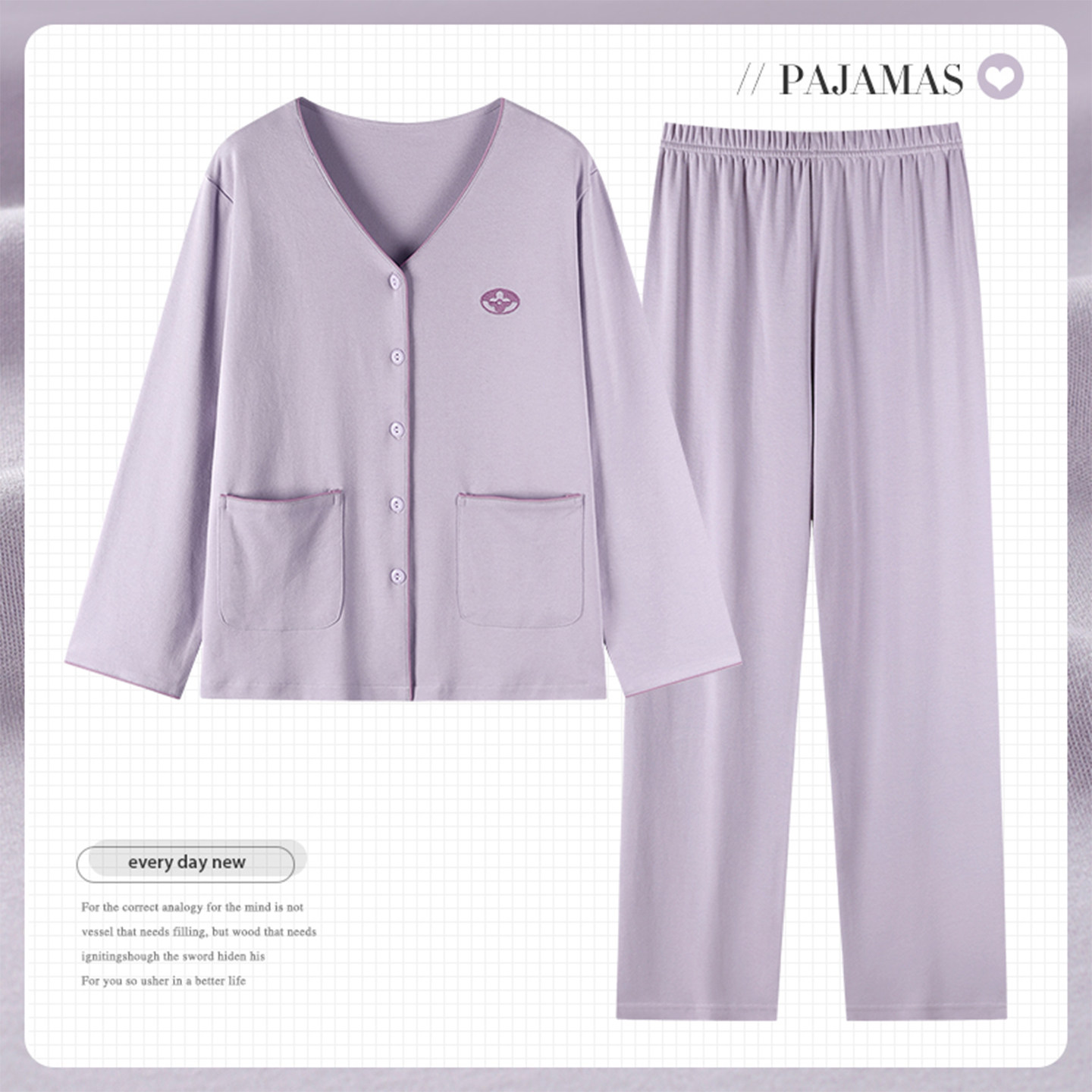 中年妈妈睡衣春秋季纯棉长袖薄款休闲大码妇女士家居服全棉套装女,女士内衣/男士内衣/家居服,睡衣/家居服套装,淘宝优惠券,粉丝福利购,淘宝优惠卷