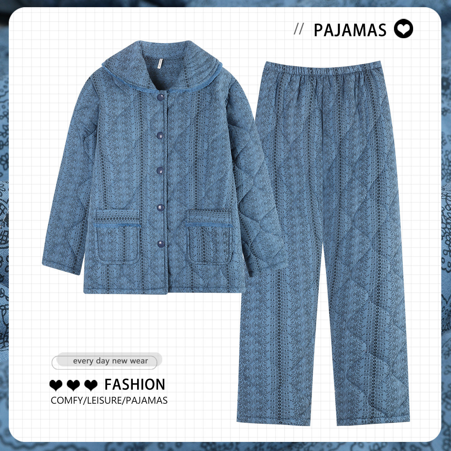 中老年人夹棉睡衣女冬季纯棉加厚加绒妈妈家居服冬款女士套装大码,女士内衣/男士内衣/家居服,睡衣/家居服套装,淘宝优惠券,粉丝福利购,淘宝优惠卷