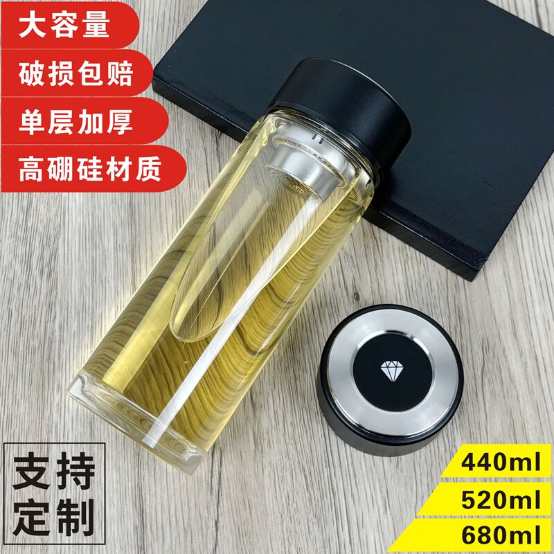 凯聪玻璃杯单层加厚家用喝水茶杯男士耐热透明水杯女办公杯子定制