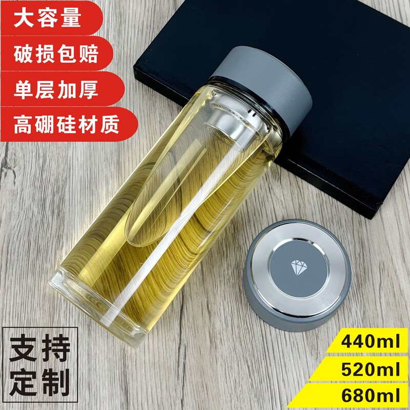 凯聪玻璃杯单层加厚家用喝水茶杯男士耐热透明水杯女办公杯子定制