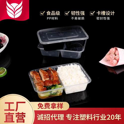 500二格盒分装盒防串味塑料饭盒