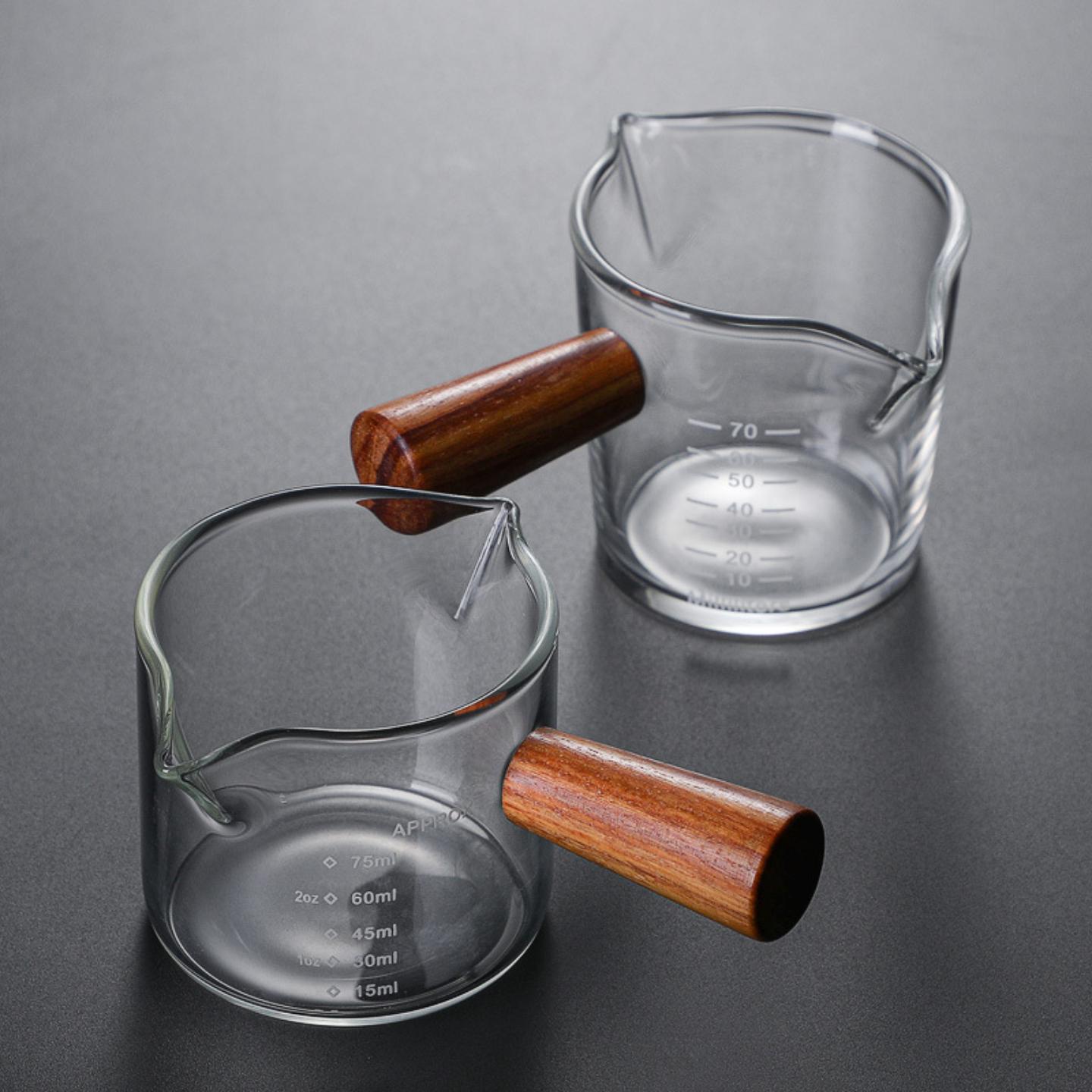 木把双嘴奶盅咖啡奶杯玻璃杯