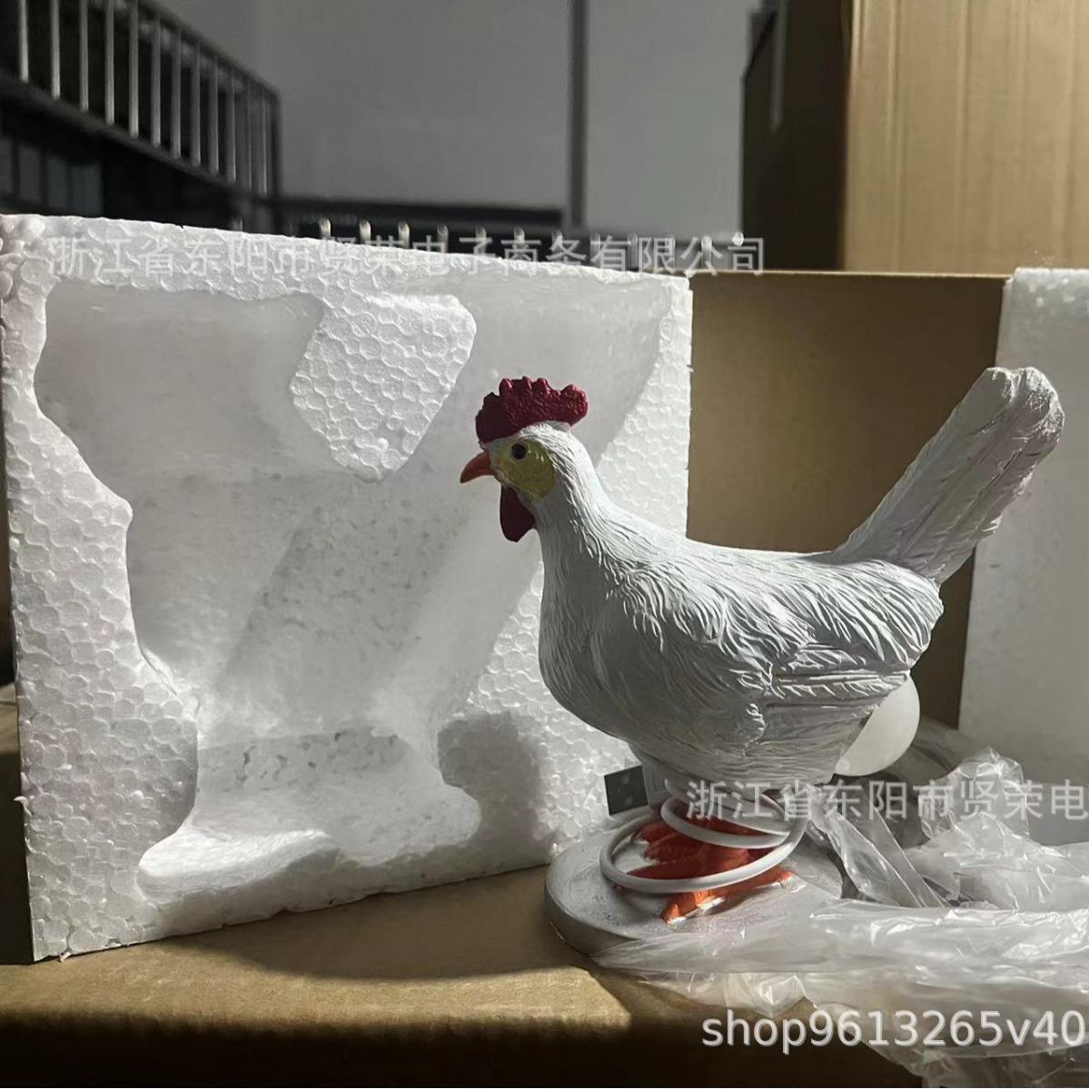 新复品活20231027公鸡灯树脂工节艺品灯泡鸡装饰节日气氛公鸡光雕