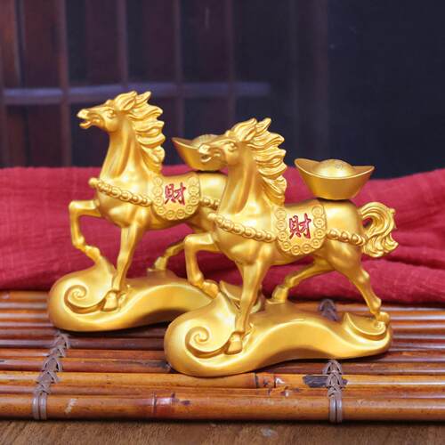 发财元宝生肖马摆件动物家居客厅