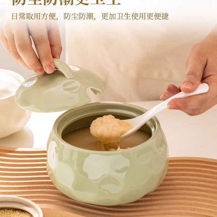 辣椒油陶组瓷温罐装猪油调味罐带大容盖量耐厂家直供高家用盐糖罐