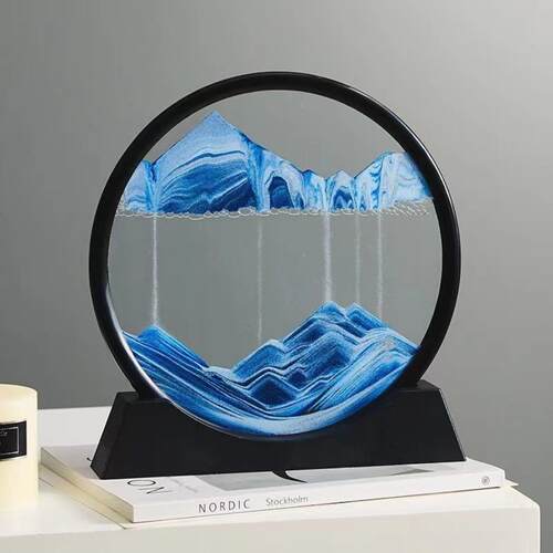 创意摆件3D流沙画玻璃沙漏客厅