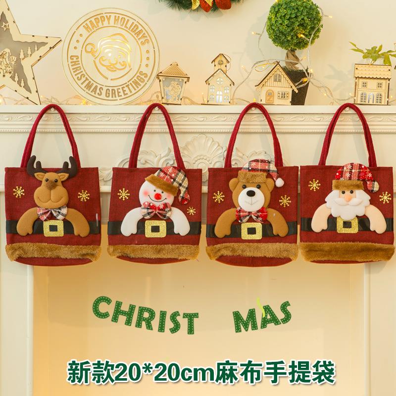 圣诞节装饰品圣/老人诞雪人小鹿礼物袋儿童品袋糖果提袋圣礼诞手