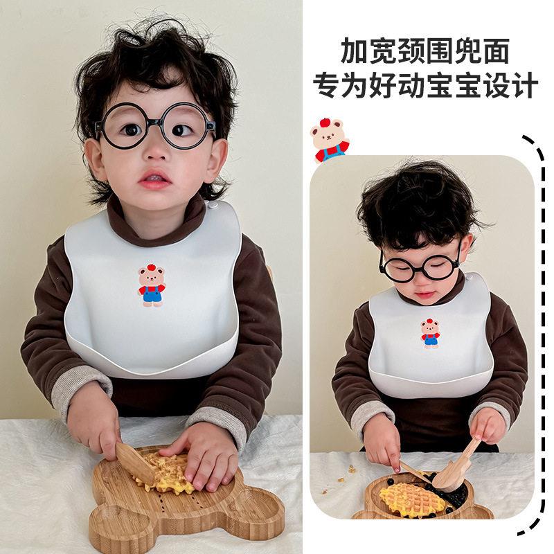 吃饭围兜幼防水防油儿食饭FD-20231兜小辅孩硅胶婴喂饭食饭兜母婴