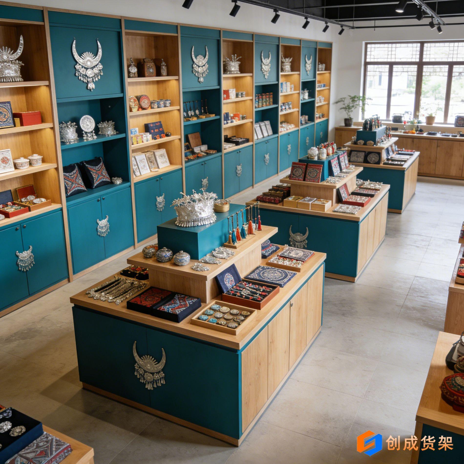 特产柜特店纪念品实木中岛柜/文创色店伴手礼展示文店礼品柜定旅