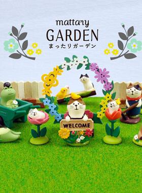 装有只猫日式杂货AKKAZ农夫猫园丁青蛙INS品饰创意树75脂工艺小摆