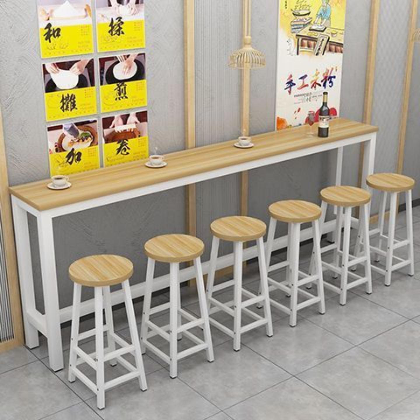 靠墙吧台桌家用长条窄桌子奶茶店图片