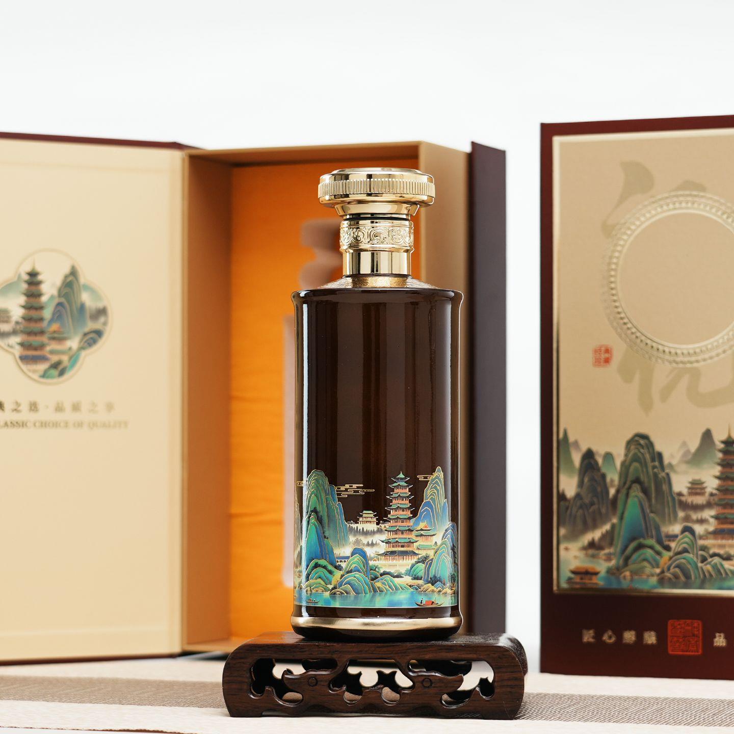 500ml85珍藏原浆山悦酒 白一斤烤装空酒喜宴江酒花酒礼盒装