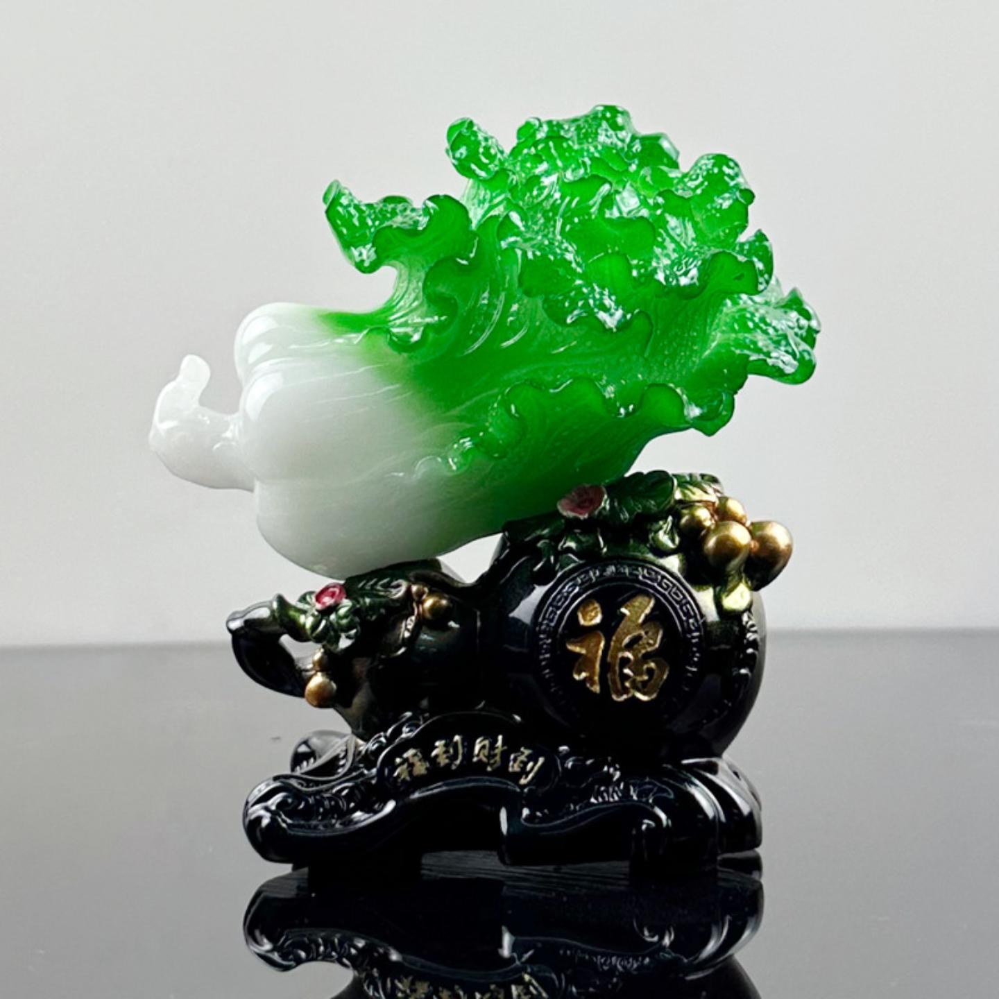 小摆件树脂福到财到玉白菜汽车