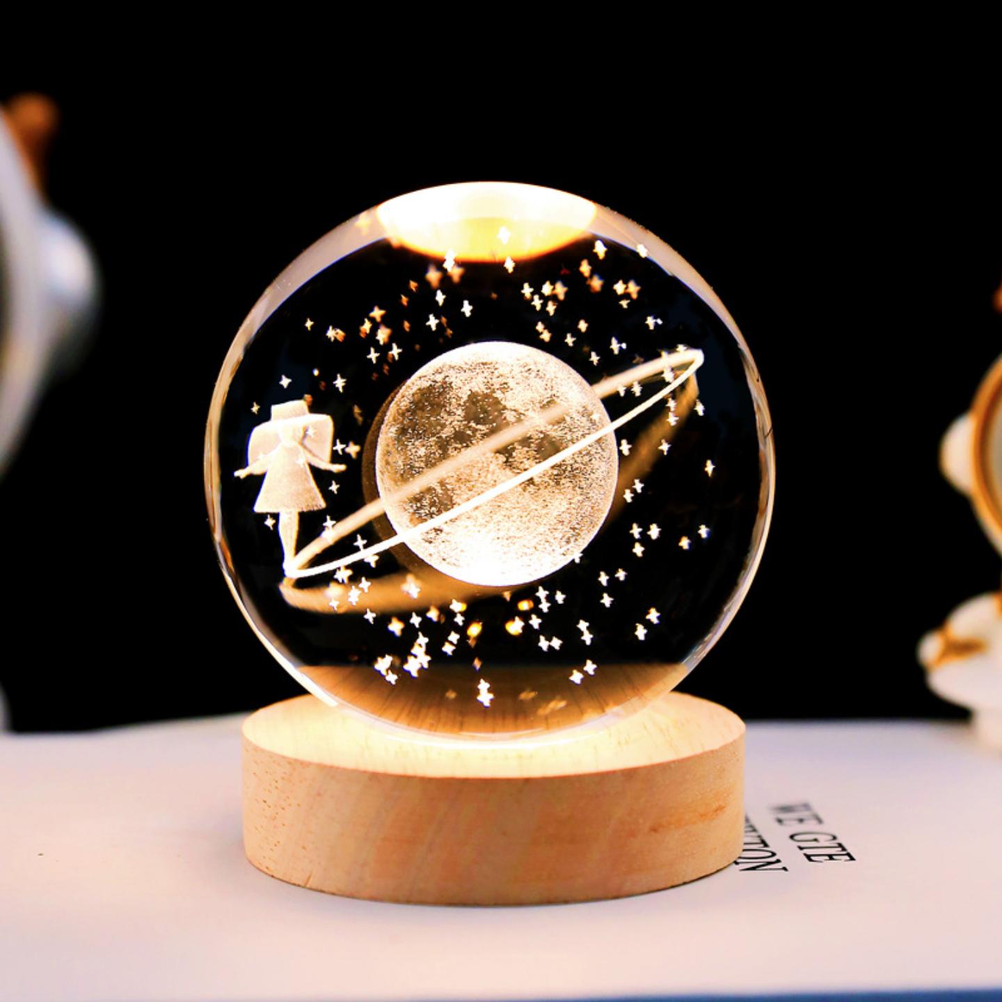 星空宇航员水晶球3d发光内雕