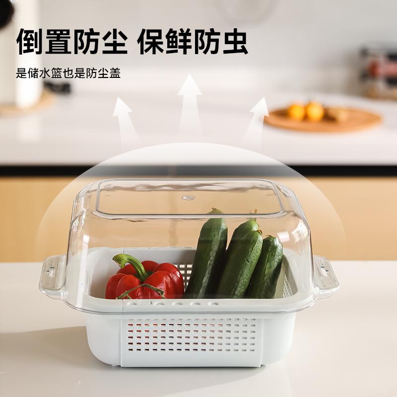 房洗菜盆沥水可伸缩双层洗菜篮厨洗蔬水槽滤水篮塑料篮家/用新果