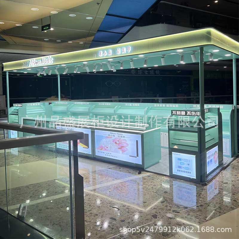 商场化妆品美/甲店烤多展漆展示柜经点组合展示柜公展厅样品示司