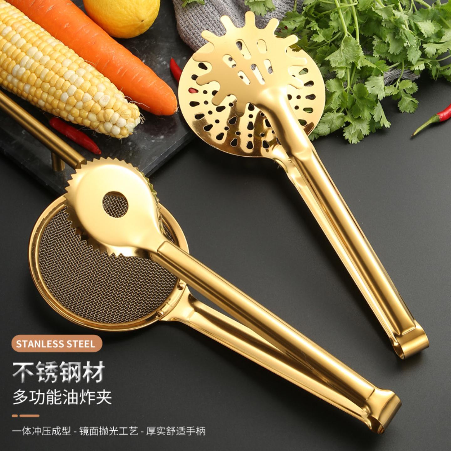 厨房工具不锈钢食物夹油炸食品夹