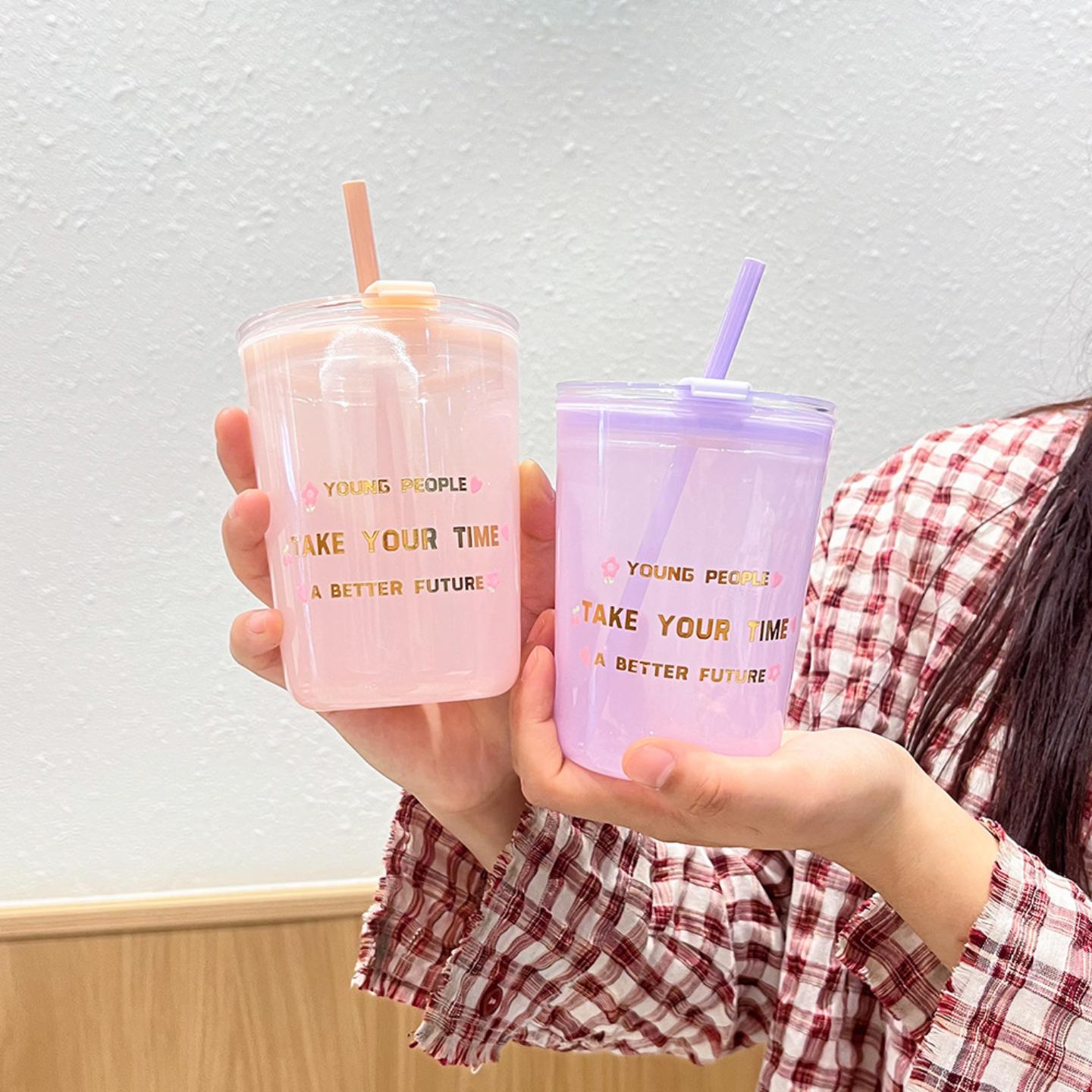 马卡龙果冻杯玻璃水杯卡通ins