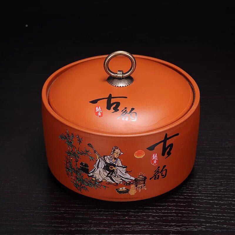 陶瓷茶叶罐茶具装紫哥窑茶套叶罐茶jlbtc268叶砂罐罐礼盒茶叶logo