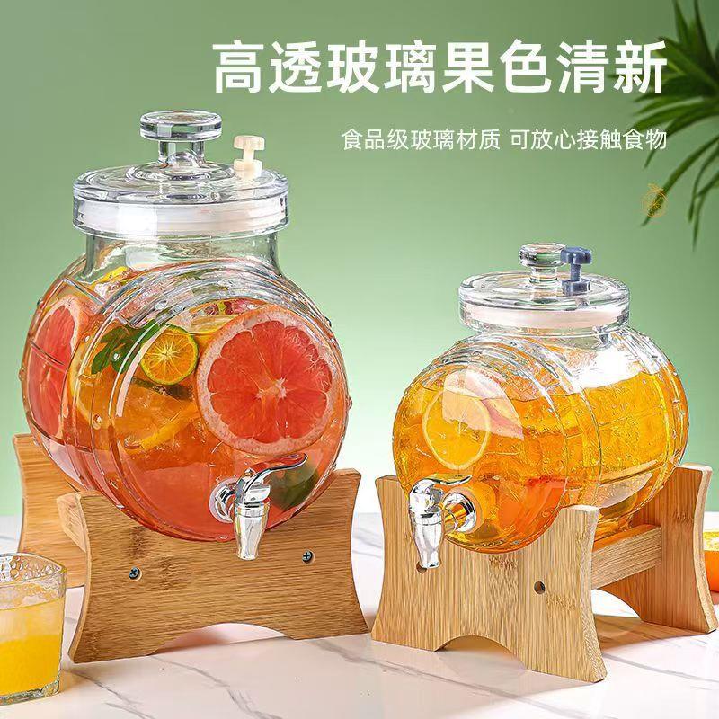 冰箱款透明玻璃加厚果大量可桶5696乐家用容饮料桶密封水杯水桶
