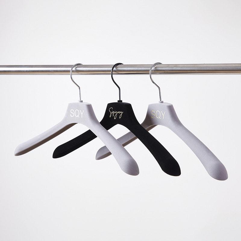 服衣装家店植绒衣架纳用橱/收防滑无痕塑料衣架女装加粗款衣撑子