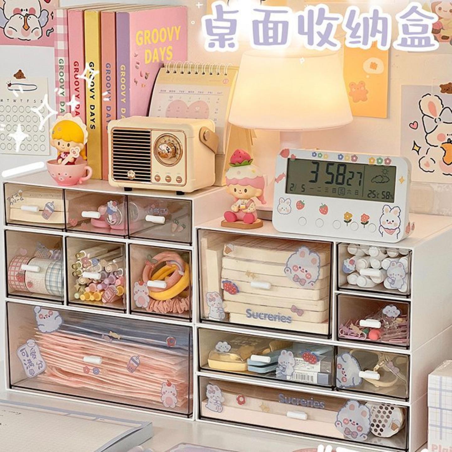 桌面收纳盒储物盒抽屉学生桌上