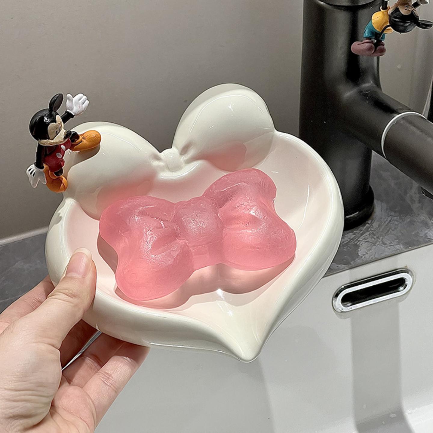 轻奢陶瓷肥皂盒不积水沥水爱心